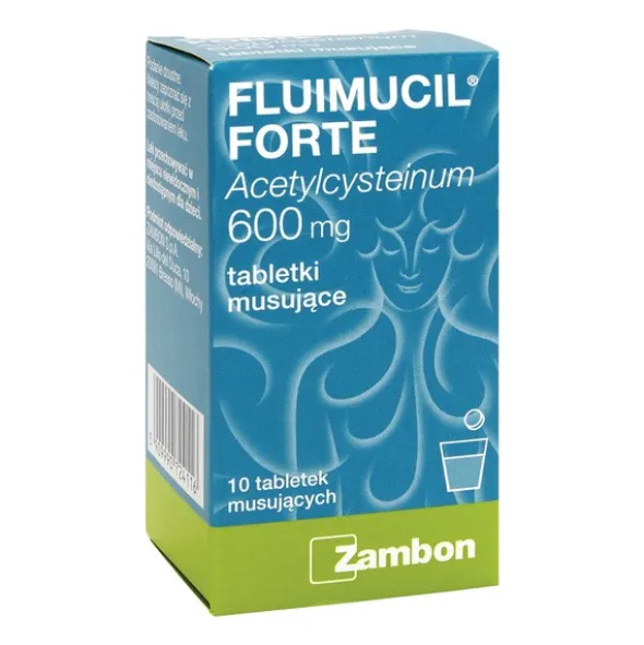 Fluimucil Forte, 600 mg, tabletki musujące, 10 szt.