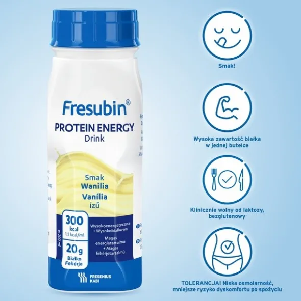 Fresubin Protein Energy Drink, płyn o smaku waniliowym, 4 x 200 ml