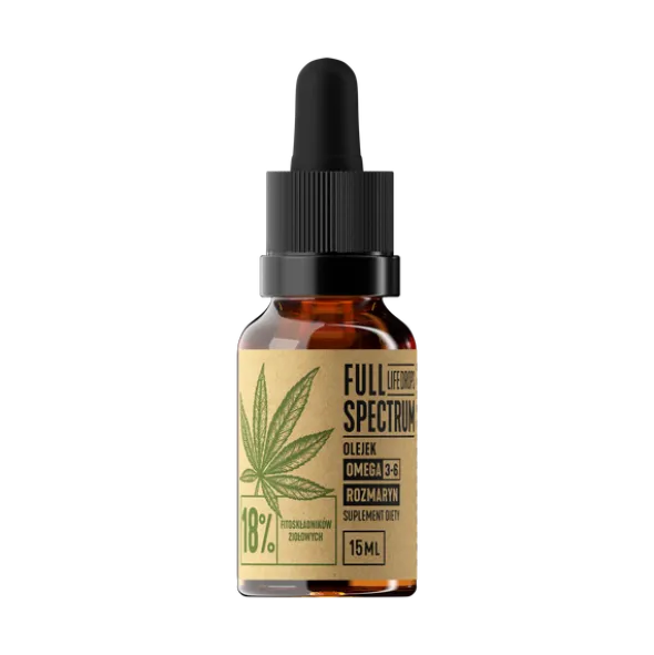 Full Spectrum Life Drops 18% CBD, olejek konopny, 15 ml