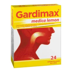 Gardimax medica lemon, 5 mg+1 mg, tabletki do ssania bez cukru, 24 szt.