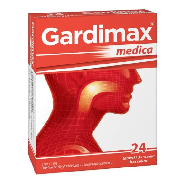 Gardimax medica, 5 mg + 1 mg, tabletki do ssania, 24 szt.