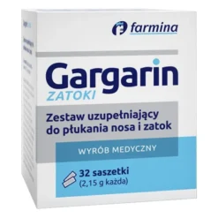Gargarin Zatoki, zestaw uzupełniający do płukania nosa i zatok, 32 saszetki