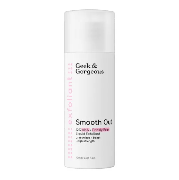 Geek & Gorgeous Smooth Out, tonik kwasowy z 12% AHA + kojącą opuncją figową, 100 ml