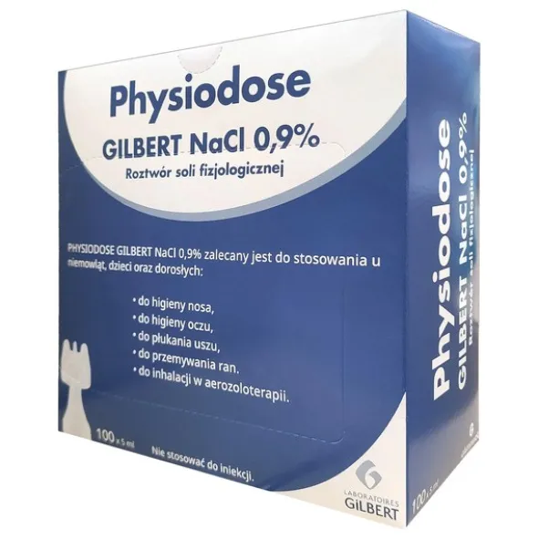 Gilbert NaCl 0.9%, roztwór soli fizjologicznej, 100 ampułek po 5 ml