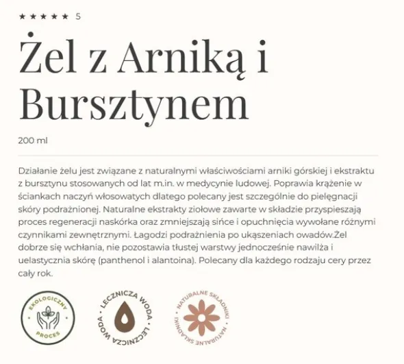 Gorvita, żel z arniką i bursztynem, 200 ml