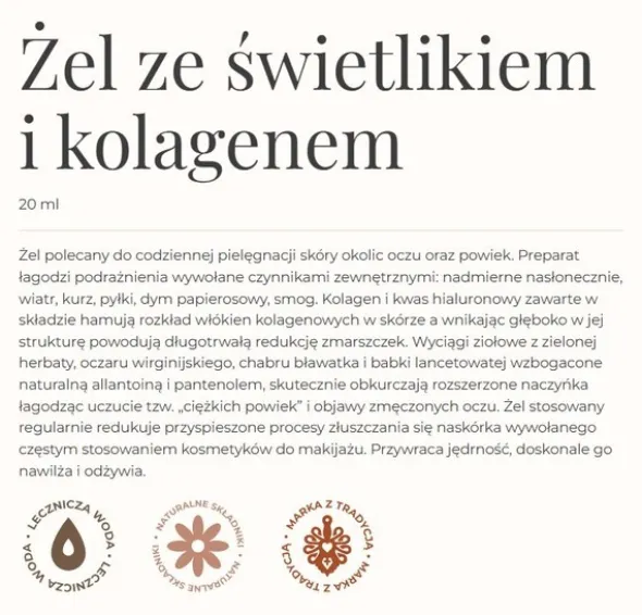 GorVita, żel ze świetlikiem i kolagenem, 20 ml