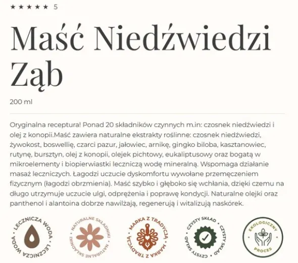 Gorvita, maść Niedźwiedzi Ząb, 200 ml