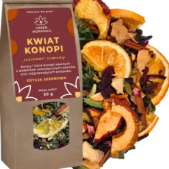 Green Mornings, Kwiat Konopi, jesienno-zimowy, herbata z konopi siewnych z przyprawami, 50 g