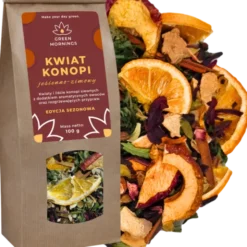 Green Mornings, Kwiat Konopi, jesienno-zimowy, herbata z konopi siewnych z przyprawami, 100 g