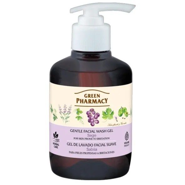 Green Pharmacy, delikatny żel do mycia twarzy z szałwią, 270 ml