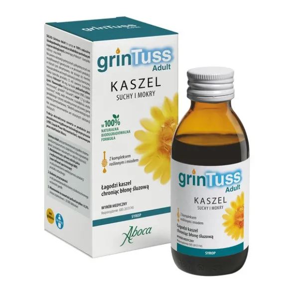 GrinTuss Adult, syrop na kaszel suchy i mokry, 128 g