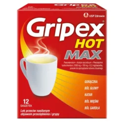 Gripex Hot MAX, proszek do sporządzania roztworu doustnego, 12 saszetek
