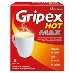 Gripex Hot MAX, proszek do sporządzenia roztworu doustnego, 8 saszetek
