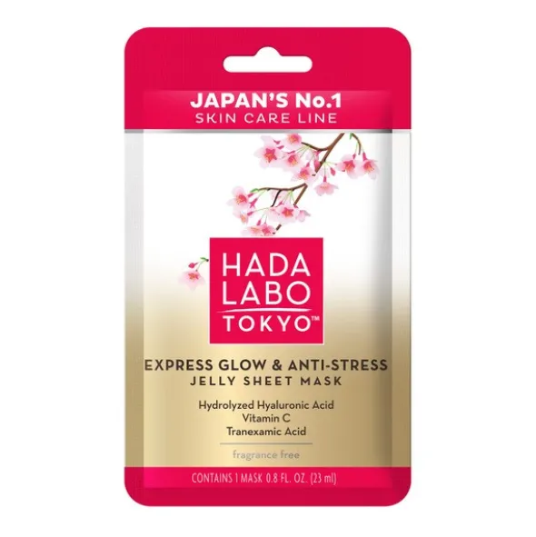 Hada Labo Tokyo, ekspresowa maska w płachcie rozświetlająca i relaksująca, 23 ml