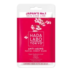 Hada Labo Tokyo Red, przeciwzmarszczkowa maska nawilżająca na tkaninie, 20 ml