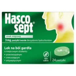 Hascosept smak miętowy, 3 mg, pastylki twarde, 24 szt.