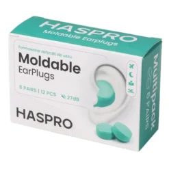 Haspro Moldable, formowane zatyczki do uszu, miętowe, 6 par