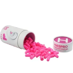 Haspro Tube 50, stopery do uszu, różowe, 50 par