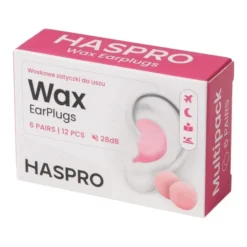 Haspro Wax Earplugss, woskowe zatyczki do uszu, 6 par.