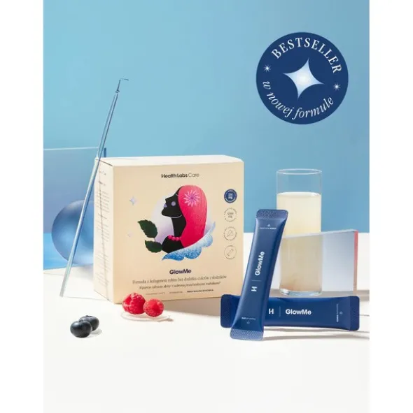 Health Labs GlowMe, saszetki z proszkiem, smak malina-borówka, 30 szt.