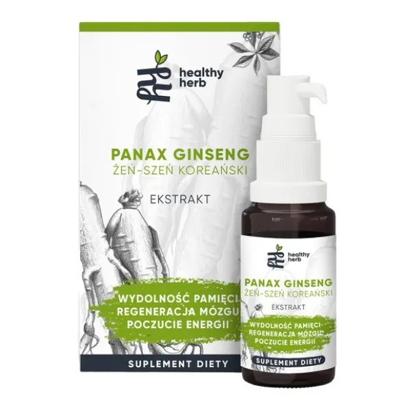Healthy Herb, Panax Ginseng, żeń-szeń koreański, krople, 30 ml