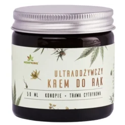 HempKing, ultraodżywczy krem do rąk, konopie + trawa cytrynowa, 50 ml