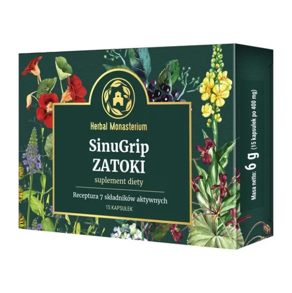 Herbal Monasterium SinuGrip Zatoki, kapsułki, 15 szt.