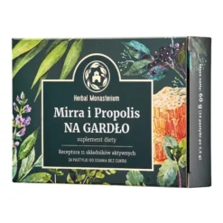 Herbal Pharmaceuticals, Mirra i Propolis na Gardło bez cukru, pastylki do ssania, 24 szt.