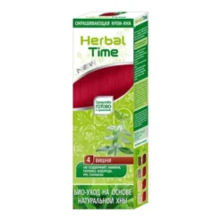 Herbal Time, naturalna henna do włosów, nr 04 wiśnia, 75 ml
