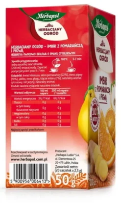 Herbapol Herbaciany Ogród, imbir z pomarańczą i pigwą, torebki, 20 szt.