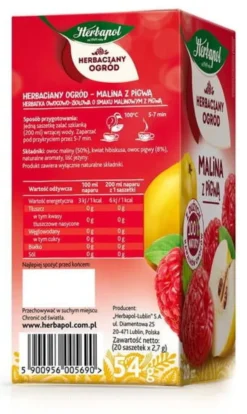 Herbapol Herbaciany Ogród, malina z pigwą, torebki, 20 szt.