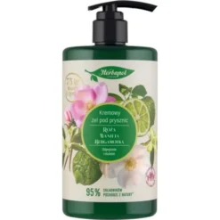 Herbapol, kremowy żel pod prysznic, róża - wanilia - bergamotka, 740 ml