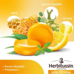 Herbitussin, pastylki do ssania, smak miód i cytryna, 12 szt.