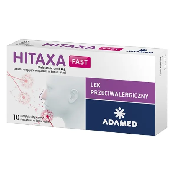 Hitaxa Fast, 5 mg, tabletki ulegające rozpadowi w jamie ustnej, 10 szt.