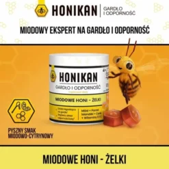 Honikan Gardło i Odporność Miodowe Honi - Żelki, 105 g (ok. 30 szt.)