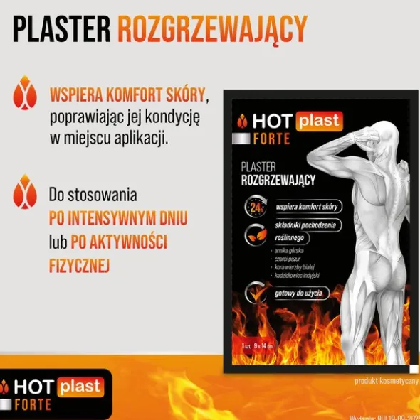 Hot Plast Forte, plaster rozgrzewający, 9 x 14 cm, 1 szt.