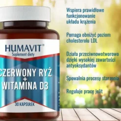 Humavit, Czerwony ryż + witamina D3, kapsułki, 30 szt.