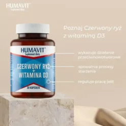 Humavit, Czerwony ryż + witamina D3, kapsułki, 30 szt.