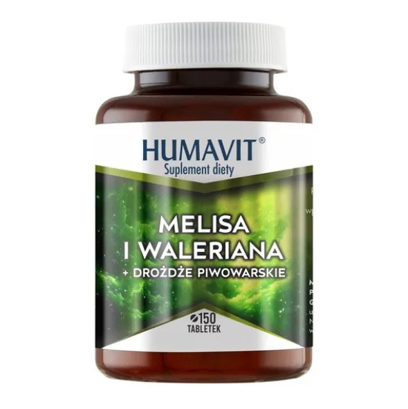Humavit Melisa i Waleriana + Drożdże Piwowarskie, tabletki, 150 szt.