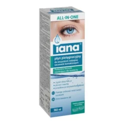 Iana All In One, płyn pielęgnacyjny do soczewek kontaktowych, 360 ml