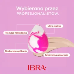 Ibra Makeup Blender Sponge, gąbeczka do makijażu, marmurkowa, 1 szt.