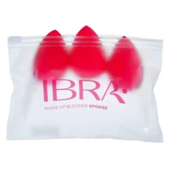 Ibra Makeup Blender Sponge, gąbeczki do makijażu, czerwone, 3 szt.