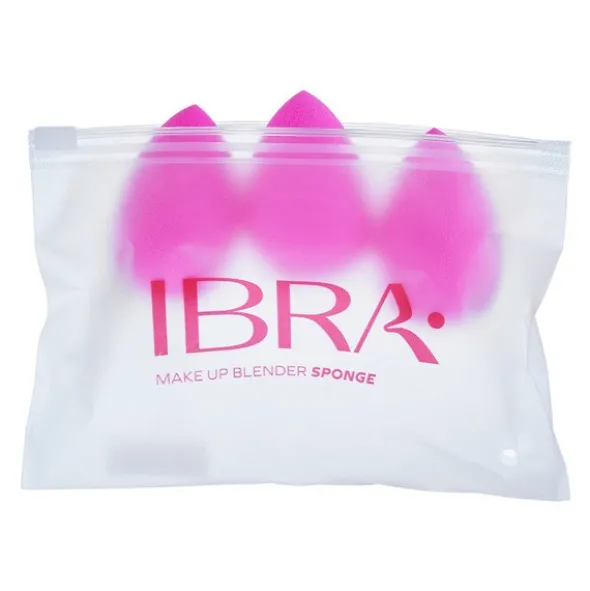 Ibra Makeup Blender Sponge, gąbeczki do makijażu, różowe, 3 szt.
