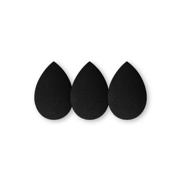 Ibra Makeup Blender Sponge, gąbeczki do makijażu, czarne, 3 szt.