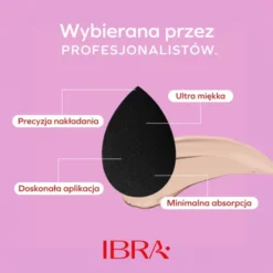 Ibra Makeup Blender Sponge, gąbeczki do makijażu, czarne, 3 szt.