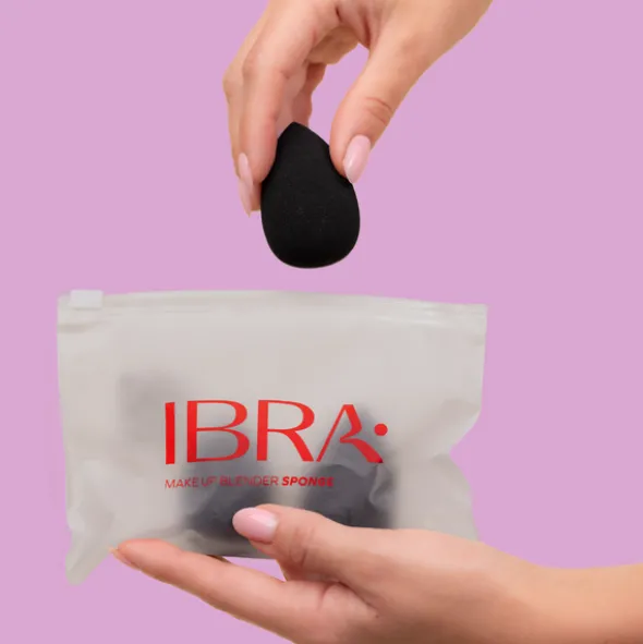 Ibra Makeup Blender Sponge, gąbeczki do makijażu, czarne, 3 szt.