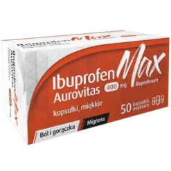 Ibuprofen MAX Aurovitas, 400 mg, kapsułki miękkie, 50 szt.