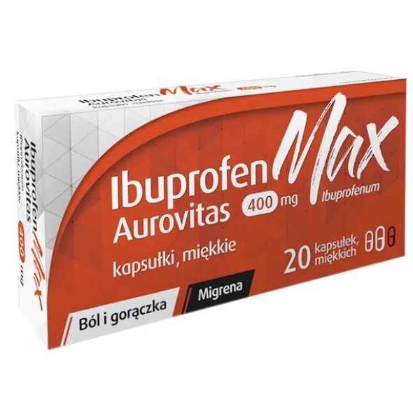 Ibuprofen Max Aurovitas, 400 mg, kapsułki miękkie, 20 szt.