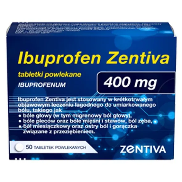 Ibuprofen Zentiva, 400 mg, tabletki powlekane, 50 szt.