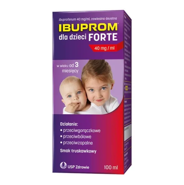 Ibuprom dla Dzieci Forte, 200 mg/5 ml, zawiesina doustna, 100 ml